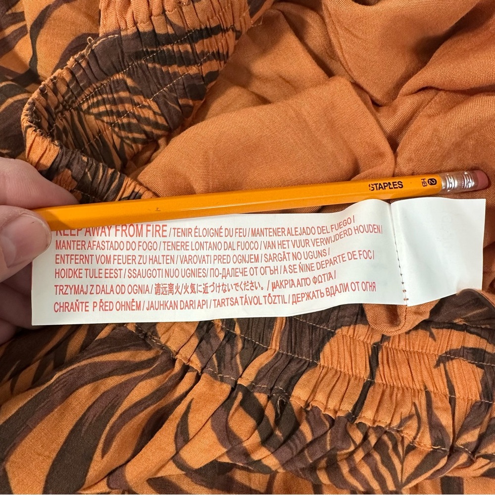 MINKPINK Women's Medium Finley Maxi Halter Dress Orange Brown Floral 55” Long - Picture 10 of 15